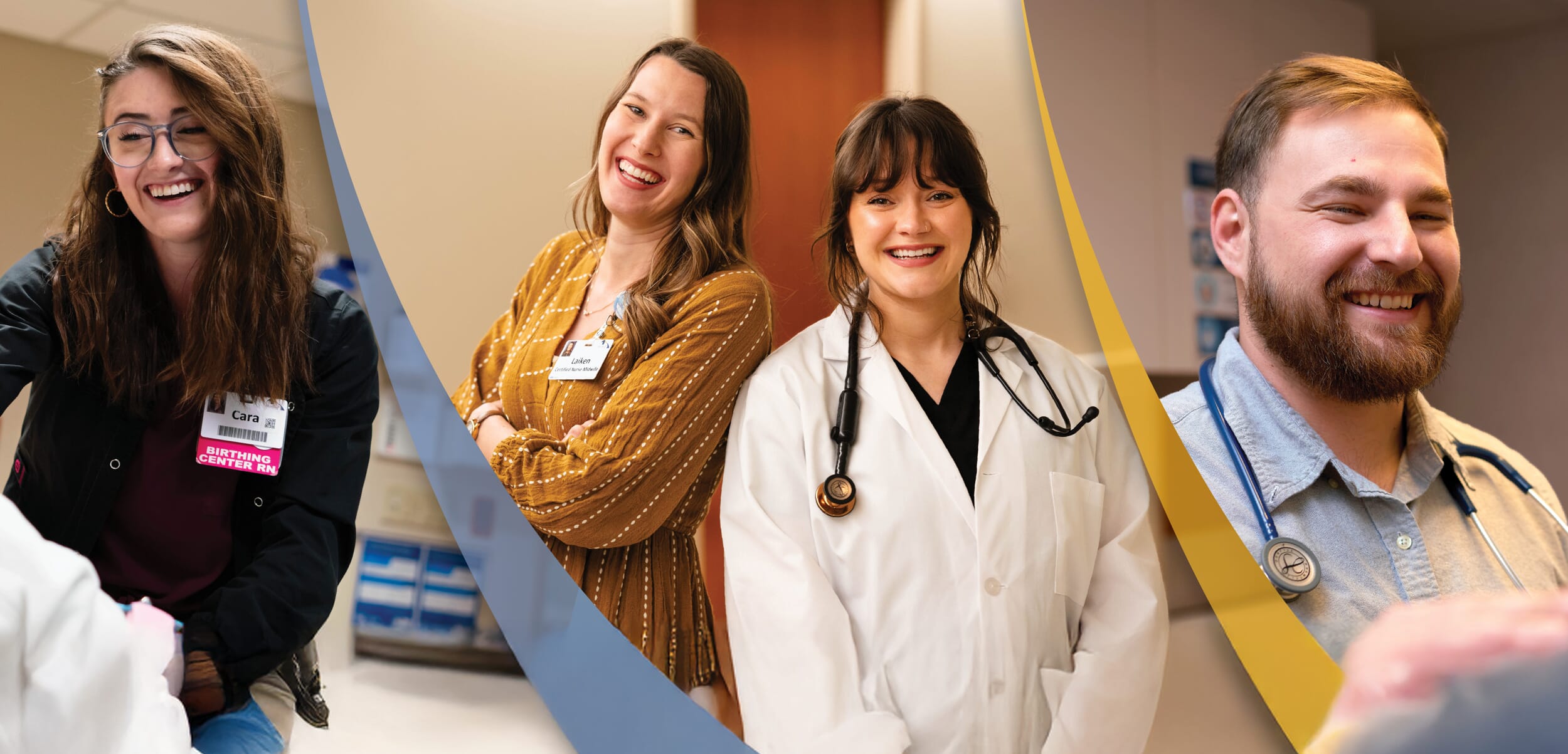 Close up of medical personnel's arms-crossed.